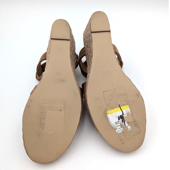 Andre Assous Nalik Wedge Sandal Women's Elastic Strap Brown Size US9.5M EU40 - Picture 7 of 14